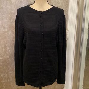Escada Black Button-Up Cardigan, L